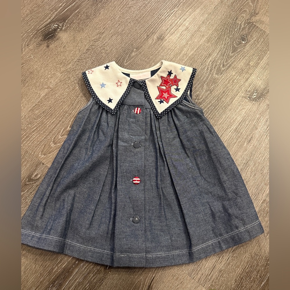 Vintage Bonnie baby America festive 4th of July patriot dress